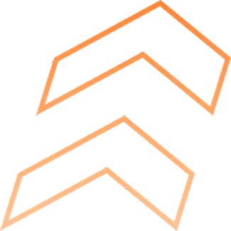 Stylized orange graphic featuring two upward-pointing chevron arrows, symbolizing airflow, movement, or increased performance.